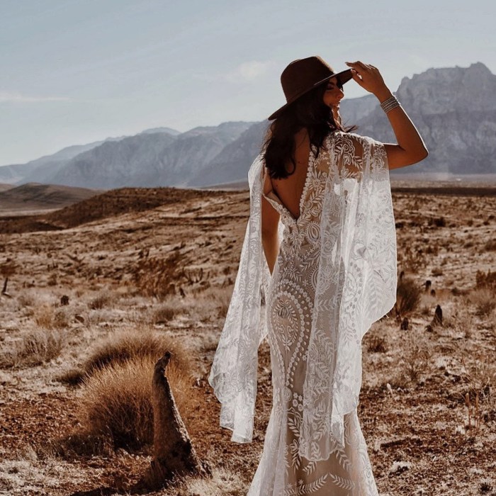 Boho style wedding dress