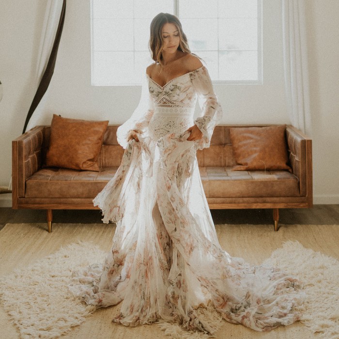 Boho style wedding dress